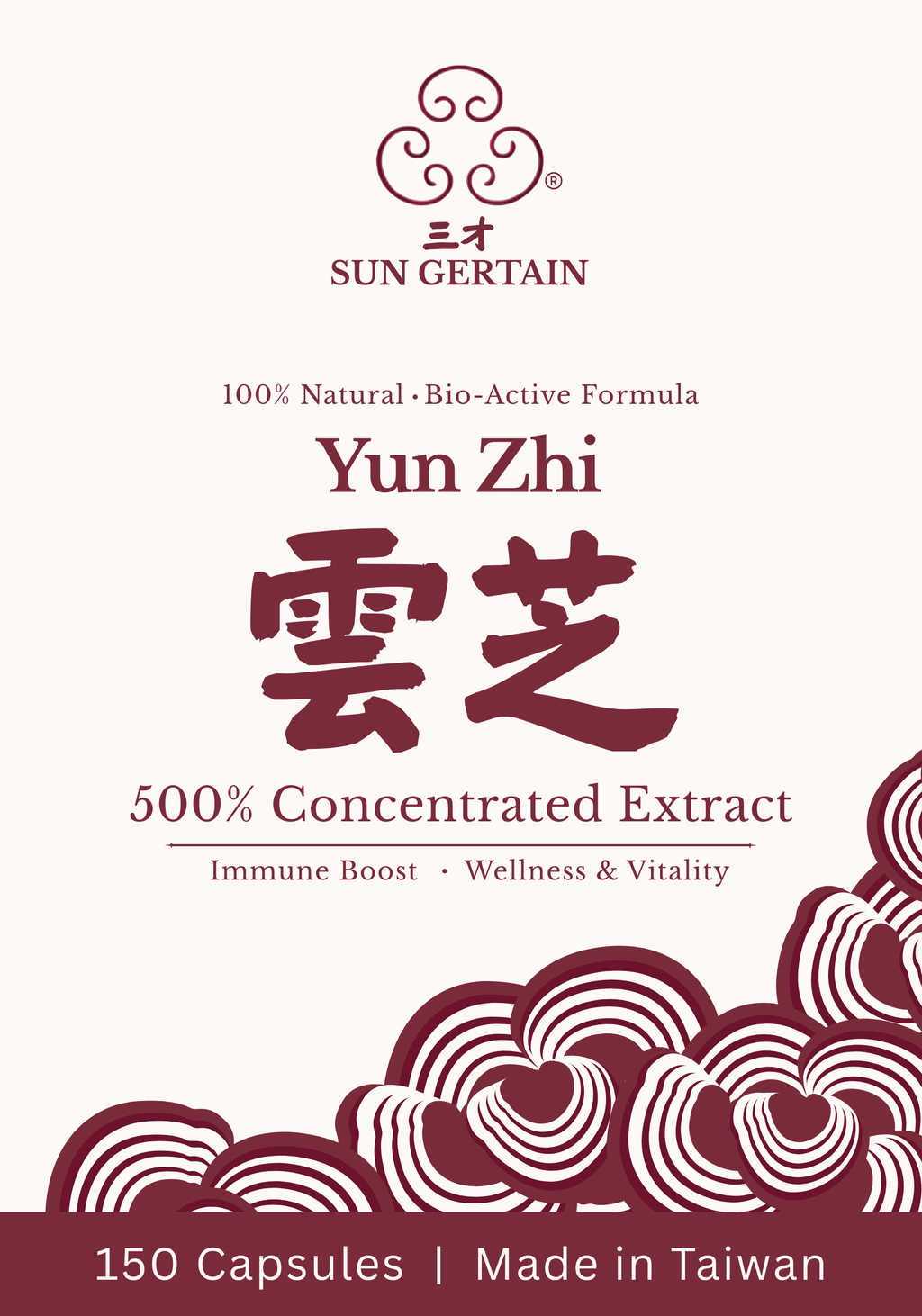 Yun Zhi Health Supplements - 150 Capsules - 500% Concentrated Extract
