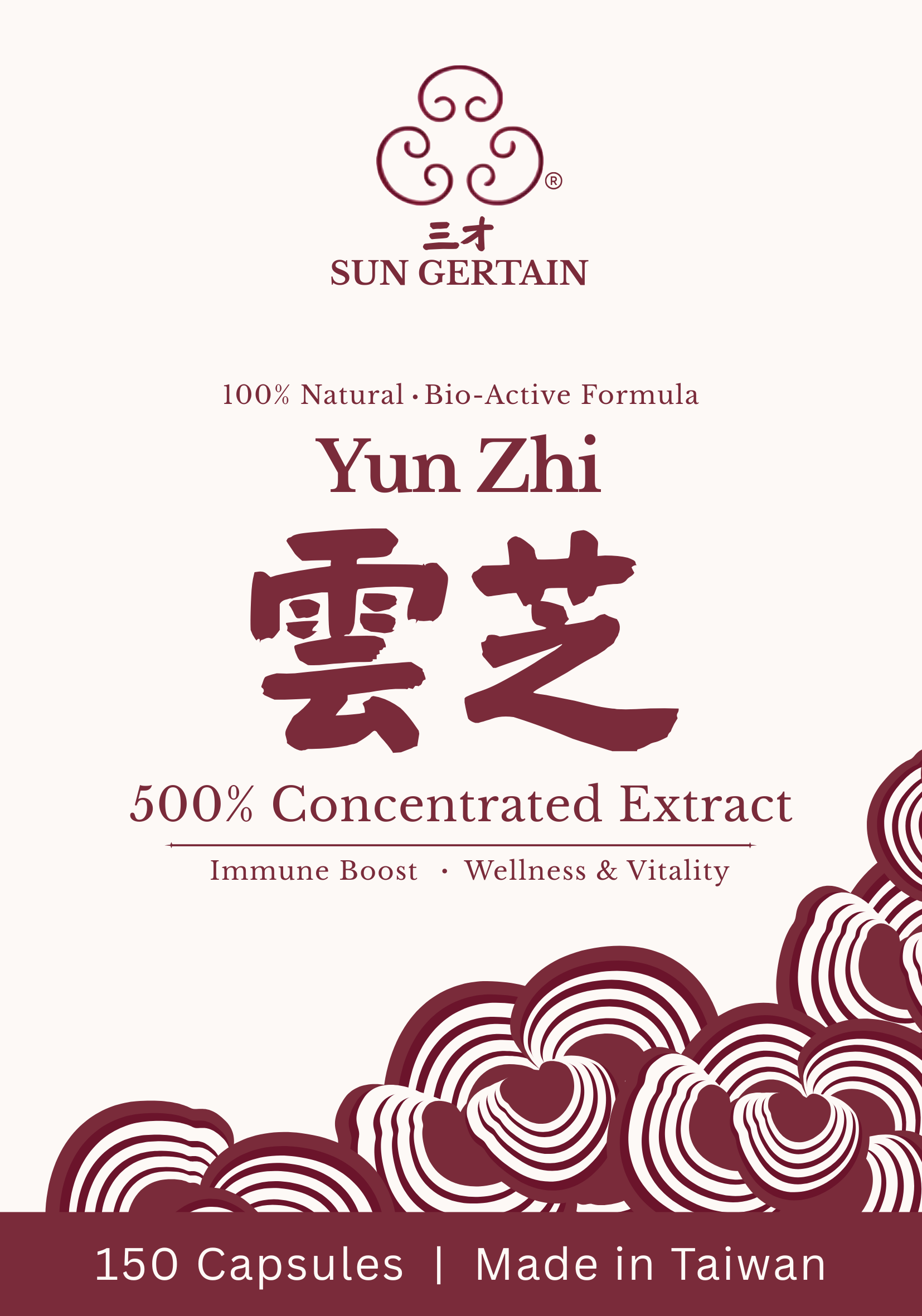 Yun Zhi Health Supplements - 150 Capsules - 500% Concentrated Extract